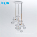 Modern nordic glass shade multi bubble pendant light led modern chandelier